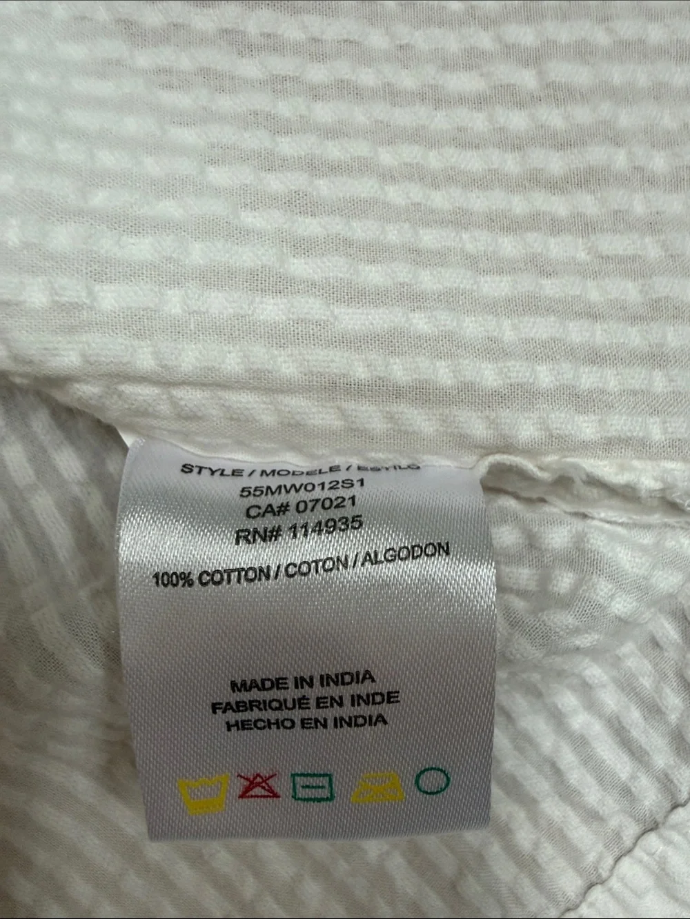 Men’s White Seersucker Short-Sleeve Shirt - Picture 3 of 6
